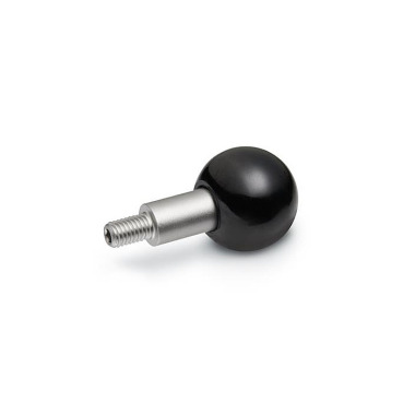 Ganter Poignées tournantes à boule, plastique/inox GN 319.5-50-M12-A