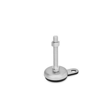 Ganter Pieds de machine, inox, en caoutchouc, avec patte de fixation GN 33-100-M10-50-B1-SK