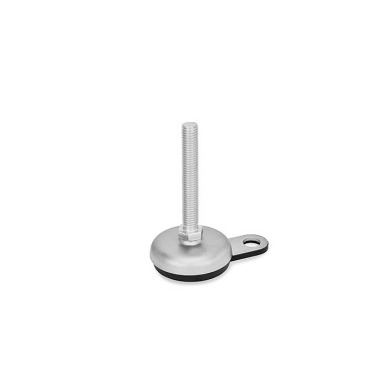 Ganter Pieds de machine, inox, en caoutchouc, avec patte de fixation GN 33-100-M12-125-B1-S