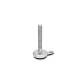 Ganter Pieds de machine, inox, en caoutchouc, avec patte de fixation GN 33-100-M16-100-B1-T