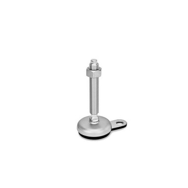 Ganter Pieds de machine, inox, en caoutchouc, avec patte de fixation GN 33-100-M24-200-B1-VK