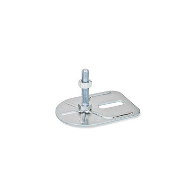 Ganter Pieds de machine, acier, avec patte de fixation, forme rectangulaire GN 42-80-M10-80-E0-SK