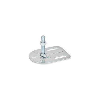 Ganter Pieds de machine, acier, avec patte de fixation, forme rectangulaire GN 42-80-M12-60-G0-SK