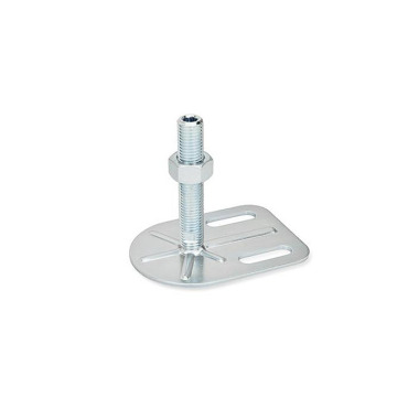 Ganter Pieds de machine, acier, avec patte de fixation, forme rectangulaire GN 42-80-M24-300-G0-UK