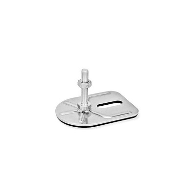 Ganter Pieds de machine, inox, avec patte de fixation, forme rectangulaire GN 43-80-M10-100-E3-SK