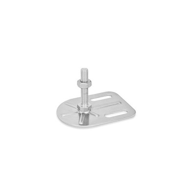 Ganter Pieds de machine, inox, avec patte de fixation, forme rectangulaire GN 43-80-M10-100-G0-SK