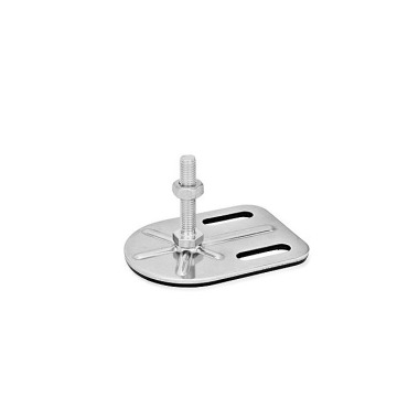 Ganter Pieds de machine, inox, avec patte de fixation, forme rectangulaire GN 43-80-M10-80-G3-SK