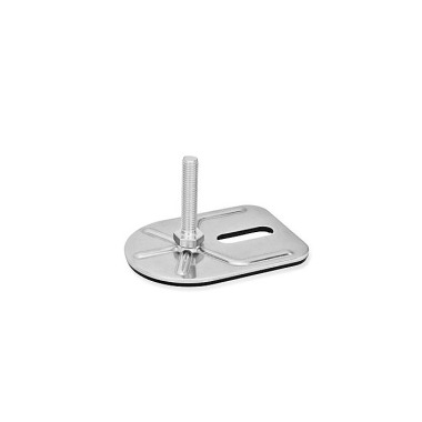 Ganter Pieds de machine, inox, avec patte de fixation, forme rectangulaire GN 43-80-M12-125-E3-S