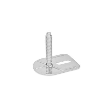 Ganter Pieds de machine, inox, avec patte de fixation, forme rectangulaire GN 43-80-M16-125-E0-V