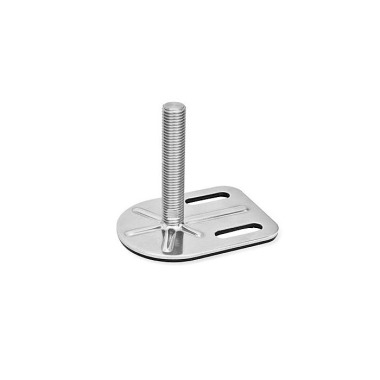 Ganter Pieds de machine, inox, avec patte de fixation, forme rectangulaire GN 43-80-M16-125-G3-T