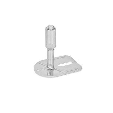 Ganter Pieds de machine, inox, avec patte de fixation, forme rectangulaire GN 43-80-M16-185-E0-W