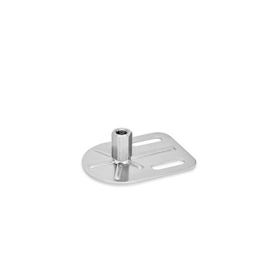 Ganter Pieds de machine, inox, avec patte de fixation, forme rectangulaire GN 43-80-M20-45-G0-X