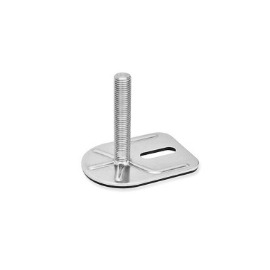 Ganter Pieds de machine, inox, avec patte de fixation, forme rectangulaire GN 43-80-M24-125-E3-T