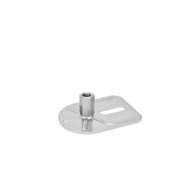 Ganter Pieds de machine, inox, avec patte de fixation, forme rectangulaire GN 43-80-M8-26-E0-X