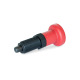 Ganter Doigts d’indexage, corps fileté en plastique, goupille de centrage en acier, avec bouton rouge GN 617.2-10-B-ST-RT