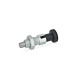 Ganter Doigts d’indexage, acier, avec bouton, avec et sans position de repos GN 717-3-M6X0,75-CK-ST