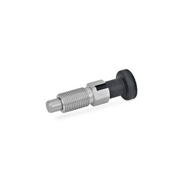 Ganter Doigts d’indexage, inox, avec bouton, avec et sans position de repos GN 717-4-M6-C-NI