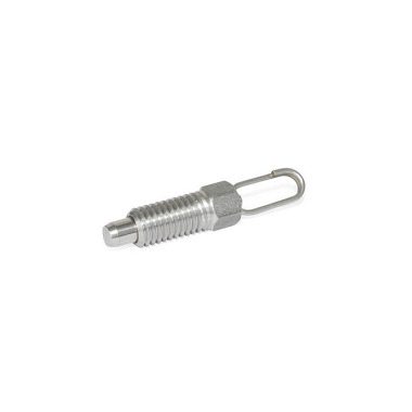 Ganter Doigts d’indexage en inox, avec anneau de levage/boucle de fil, sans position de repos GN 717-8-M12X1,5-D-NI