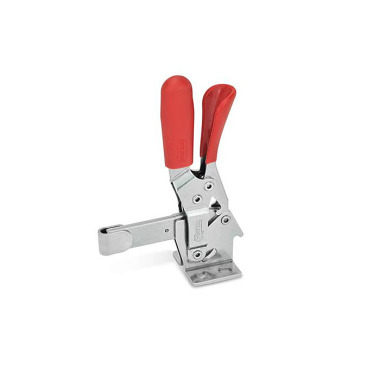 Ganter Sauterelles, inox, manette d’actionnement verticale, avec mécanisme de verrouillage, embase horizontale GN 810.3-130-EL-NI