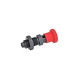 Ganter Doigts d’indexage, acier, avec bouton rouge GN 817-10-12-CK-RT