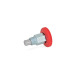 Ganter Doigts d’indexage miniatures, mécanisme d’indexation ouvert, avec bouton rouge GN 822.1-4-B-ST-RT