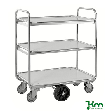 Kongamek Chariot de préparation de commandes avec 3 plateaux KM8500-3L