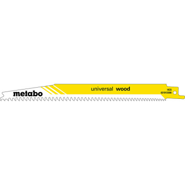 Metabo 2 Säbelsägeblätter universal wood 200 x 1,25 mm, HCS, progressiv (631910000)