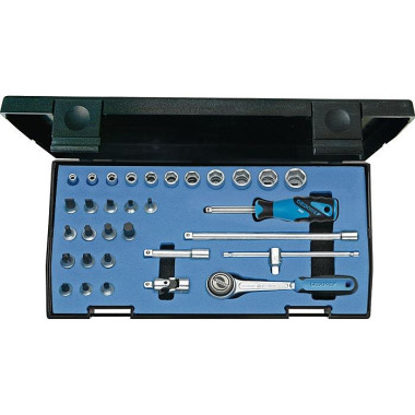 Steckschlüsselsatz 20 IMU-3 32-tlg.1/4 Zoll SW 4-14mm Z.72 6KT GEDORE 6174150