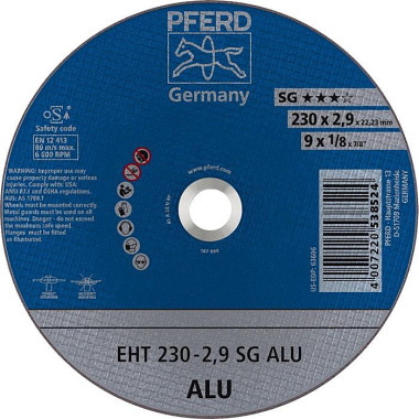 Trennscheibe SG ALU D230x2,9mm ger.Alu.Bohr.22,23mm PFERD 61328323