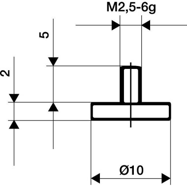 Messeins.D.20mm plan M2,5 STA z.Messuhren KÄFER 62126