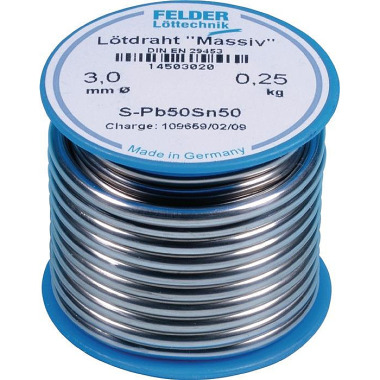 Lötdraht Massiv 3mm 250g S-Pb50Sn50 FELDER 14503020