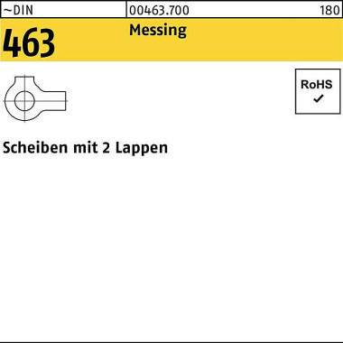 Scheibe DIN 463 2 Lappen 23 Messing 25 Stück 004637000230000