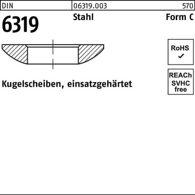 Kugelscheibe DIN 6319 For mC C31x56x11,2 Stahl eins atzgehärtet 1 Stück 063190030310000