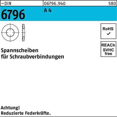 Spannscheibe DIN 6796 12x 29x 3 A 4 100 Stück 067969400120000