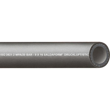 Argonschlauch SALDAFORM®/SCHWARZ ID 9,0mm Wandst.3,5mm AD 16,0mm L.40m TEGUMA 3262009000-40