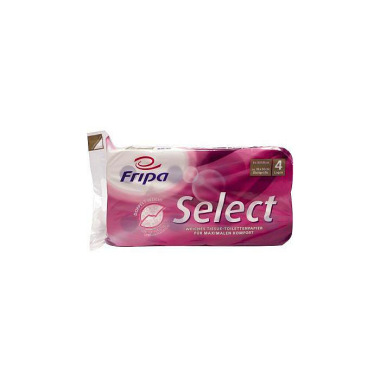 Fripa Toilettenpapier Sel ect 1040801 4-lagig weiß 8 Rl./Pack. 446004901