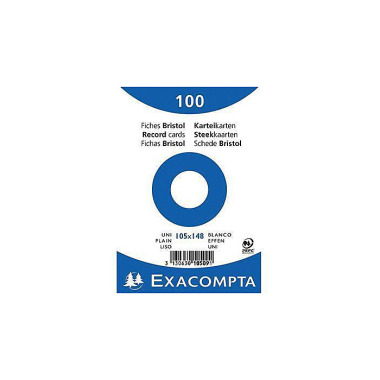 Exacompta Karteikarte 105 09E DIN A6 blanko weiß 10 0 St./Pack. 144075101