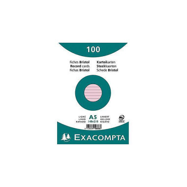 Exacompta Karteikarte 108 38SE DIN A5 liniert rosa 100 St./Pack. 144075332