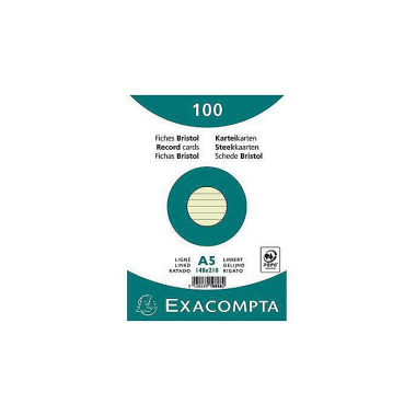 Exacompta Karteikarte 108 48SE DIN A5 liniert grün 100 St./Pack. 144075360