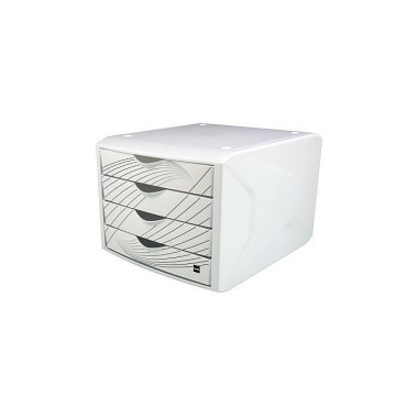 Helit Schubladenbox Chame leon H6129505 4Schübe A4/ C4 white queen 127213301