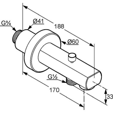 Kludi Wanneneinlauf ZENTA DN 20, mit Umstellung ch rom 1350105