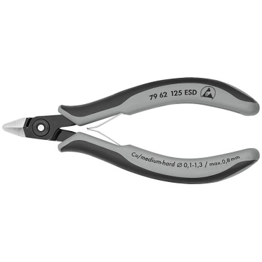 Knipex Precision Electronics Side Cutter ESD burnished 125mm 79 62 125 ESD