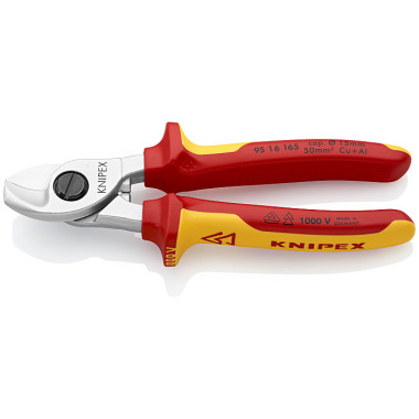 Knipex Cable Shears insulated with multi-component grips, VDE-tested 165mm 95 16 165