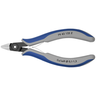 Knipex Elektronikseitenschneider DIN ISO 9654 L.125mm spitz f.flächenb.Schnitt Knipex 79 42 125 Z