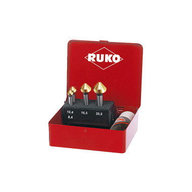 Ruko Assortimenti di svasatori DIN 335 forma C 90° HSS-TiN 102151T