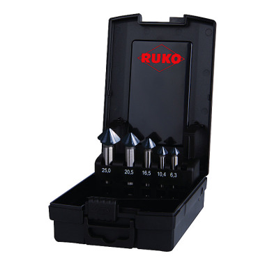 Ruko Set di svasatori DIN 335 90 gradi ULTIMATECUT 6,3-25,0 mm HSSE-Co 5 RUnaTEC 5 pezzi. 102791EPRO