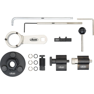 Vigor Set di attrezzi per la regolazione del motore VAG 1.6 l, 2.0 l TDI Common Rail - Numero di attrezzi: 9 V4373