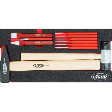 Vigor Set pinze, martello e scalpello - numero utensili: 11 V5006