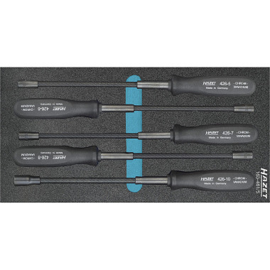 HAZET Set chiavi a bussola flessibili - profilo esagono esterno - numero utensili: 5 163-461/5 (T-250008)