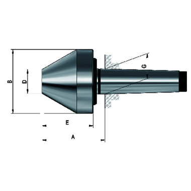 RÖHM Cono di centraggio girevole, attacco MK 5, misura 173b, smusso, 60° 090483